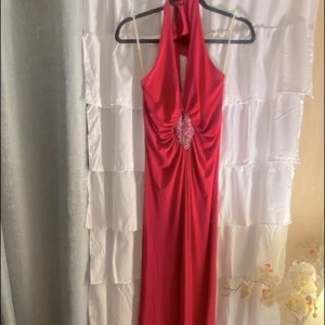 Long backless dress, great for a wedding or a special occasion.